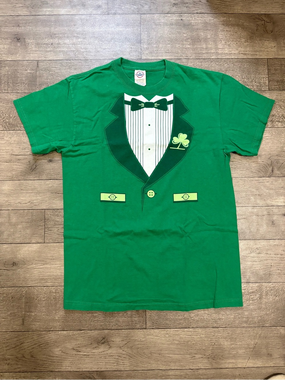 Green Shamrock Tuxedo Graphic Tee - Men's Casual Shirt
